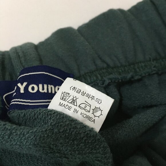 Korean Fashion Sweatpants Jogger Womens Medium Wide Hips High Rise Green - Picture 8 of 13